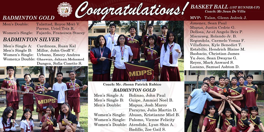 Congratulations to MDPS Varsity Team